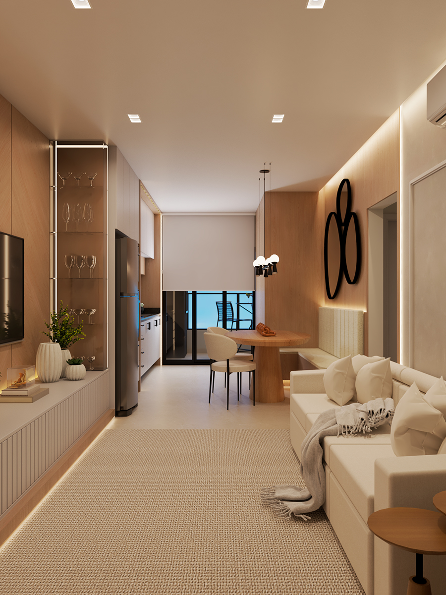 Apartamento Decorado Edifício Zara, projeto de interiores assinado por Marina Maiorki